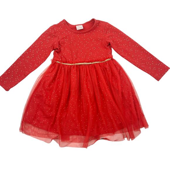 Hanna Andersson Red Soft Tulle Shimmer Star Dress - Picture 1 of 8